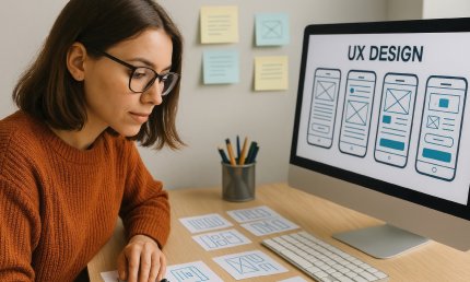 A UI/UX designer sketching wireframes for a mobile application.
