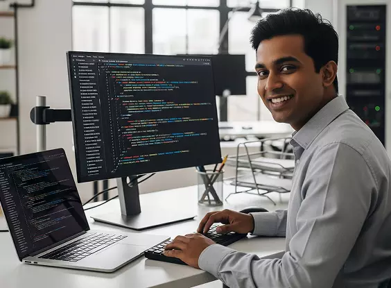 Abstract visualization of cloud computing and network connections.